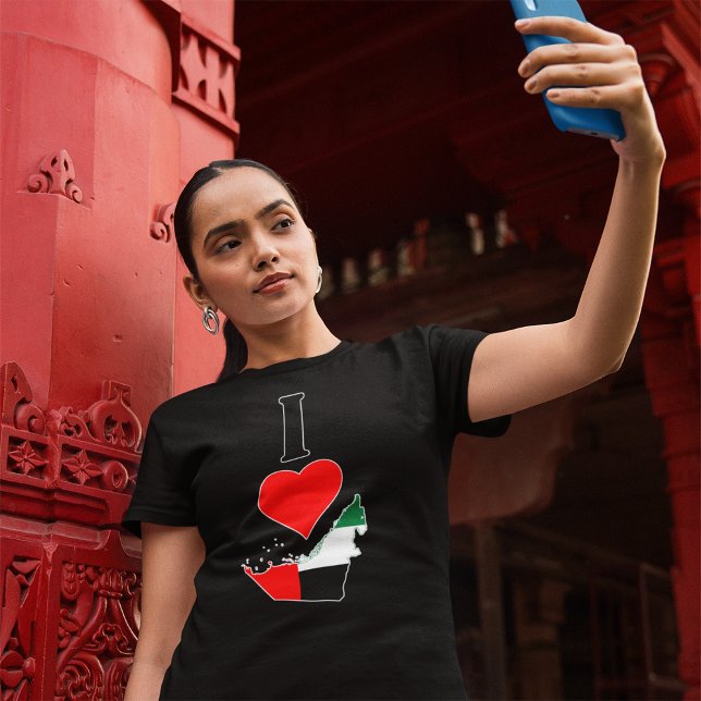 I Liebe VAE I Heart United Arab Emirates Flag Kart T-Shirt (Von Creator hochgeladen)