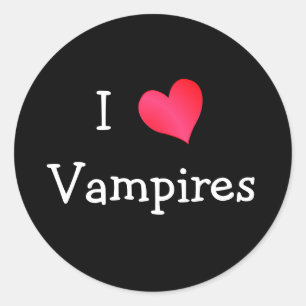 I Liebe Vampires Runder Aufkleber