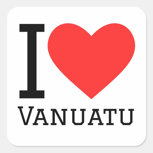 I Liebe Vanuatu Quadratischer Aufkleber (Vorderseite)