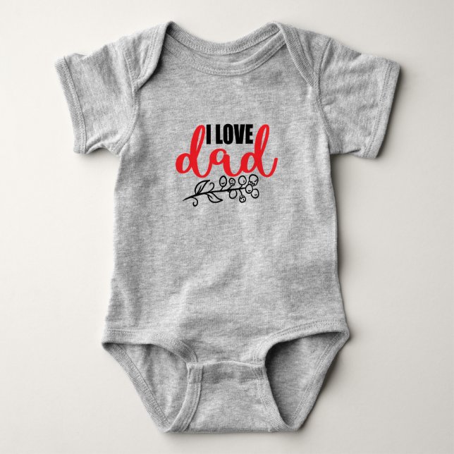 I LIEBE VATER BABY STRAMPLER (Vorderseite)