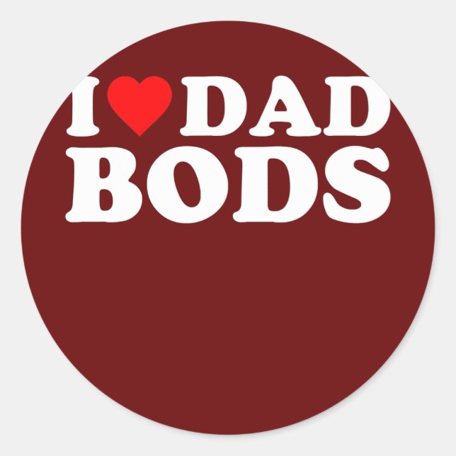 I Liebe Vater-Bods Runder Aufkleber (Vorderseite)