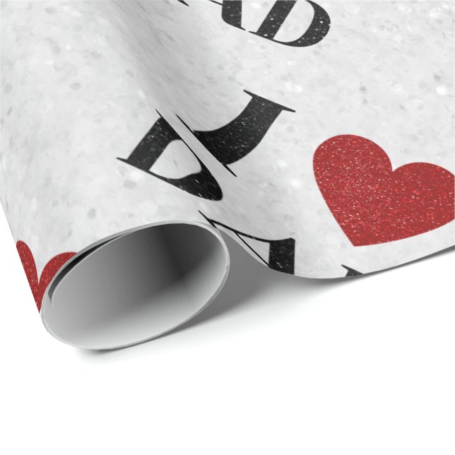 I Liebe Vater Glitzer Packpapier (Rolleneckpunkt)