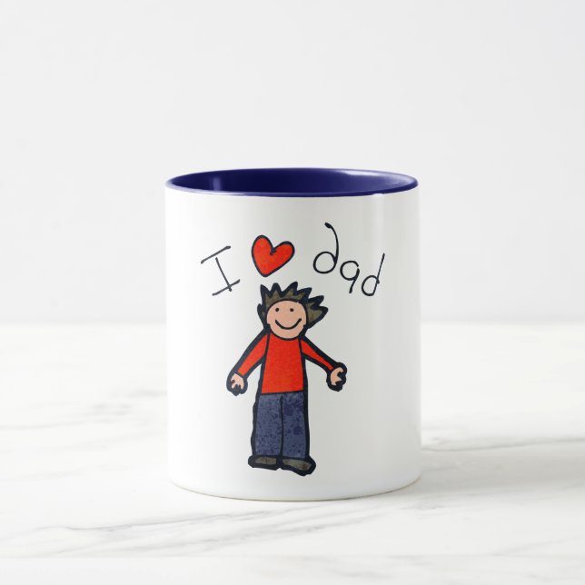 "I Liebe Vater" kombiniert zwei tonisierte Tasse.  Tasse (Zentrum)