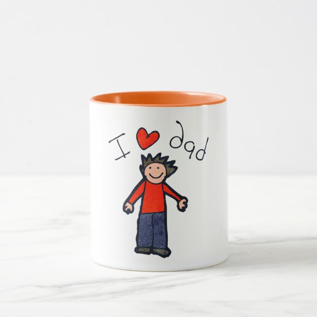 "I Liebe Vater" kombiniert zwei tonisierte Tasse.  Tasse (Zentrum)