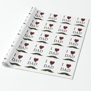 I Liebe Vater Mustache Geschenkpapier