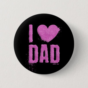 I Liebe Vater Pink Glitzer Typografie  Button