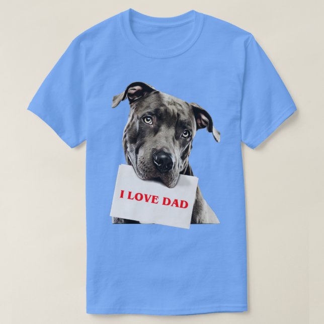 I Liebe Vater Pitbull T-Shirt (Design vorne)