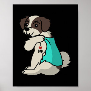 I Liebe Vater Tattoo Shih Tzu Vater Hund Poster