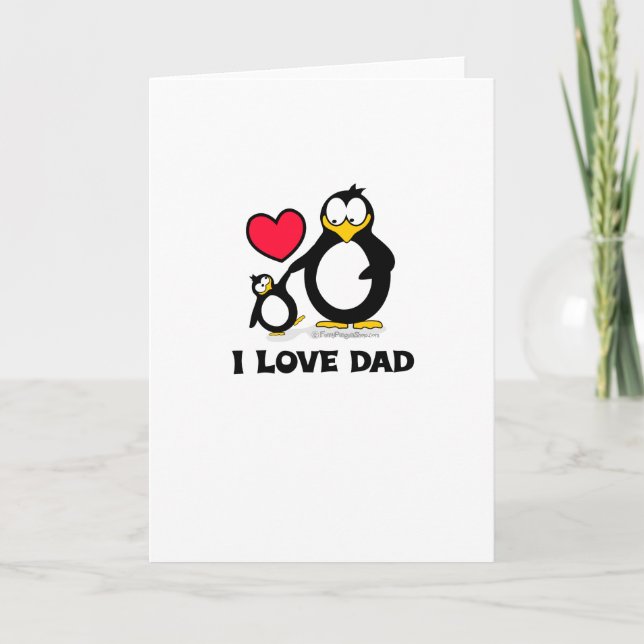 I Liebe-Vaterpenguin-Herz Karte (Vorderseite)