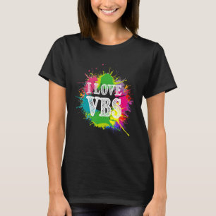 I Liebe Vbs Vacation Bible School Paint Spritzer T-Shirt