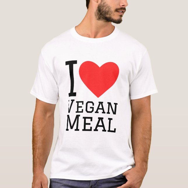I Liebe vegane Mahlzeit T-Shirt (Vorderseite)