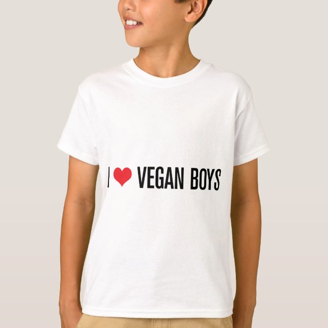 I Liebe Veganer Jungen T-Shirt (Vorderseite)