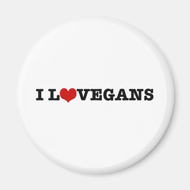 I Liebe Vegans Magnet (Vorne)