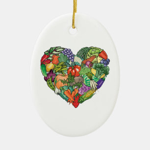 I Liebe Veggies Keramik Ornament