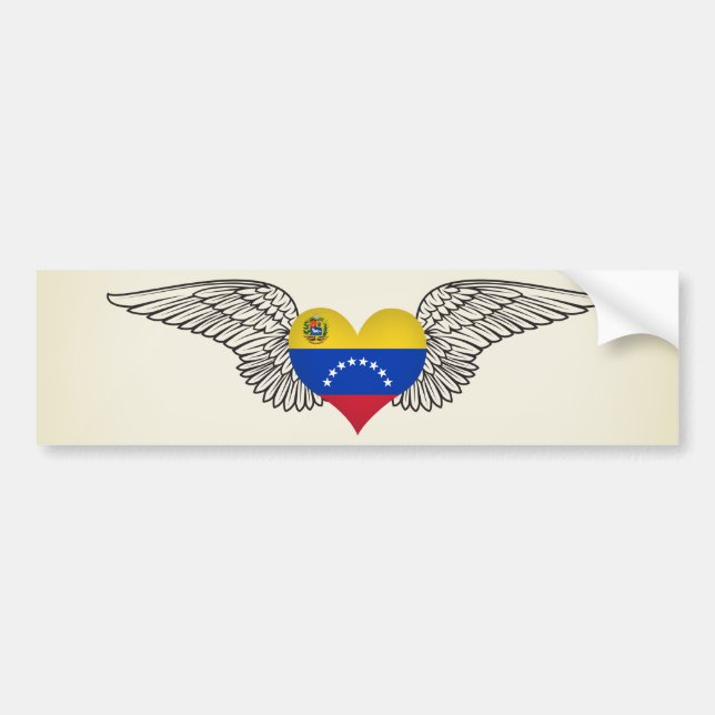 I Liebe Venezuela - Flügel Autoaufkleber (Vorne)