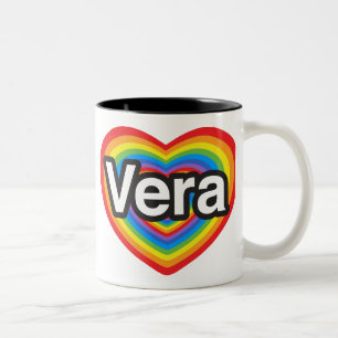 I Liebe Vera. Liebe I Sie Vera. Herz Zweifarbige Tasse