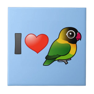 I Liebe verdeckte Lovebirds Fliese