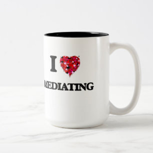 I Liebe-Vermittlung Zweifarbige Tasse