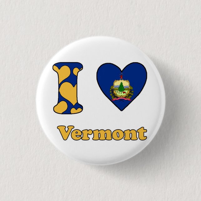 I Liebe Vermont Button (Vorderseite)