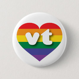 I Liebe Vermont Rainbow Heart Button
