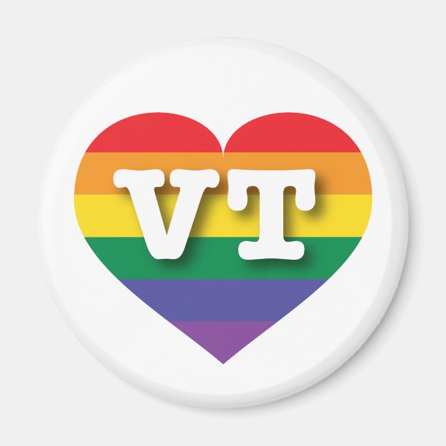 I Liebe Vermont Rainbow Heart Magnet (Vorne)
