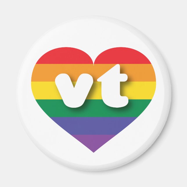 I Liebe Vermont Rainbow Heart Magnet (Vorne)