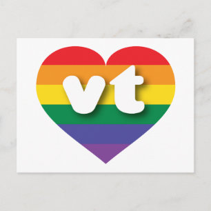 I Liebe Vermont Rainbow Heart Postkarte