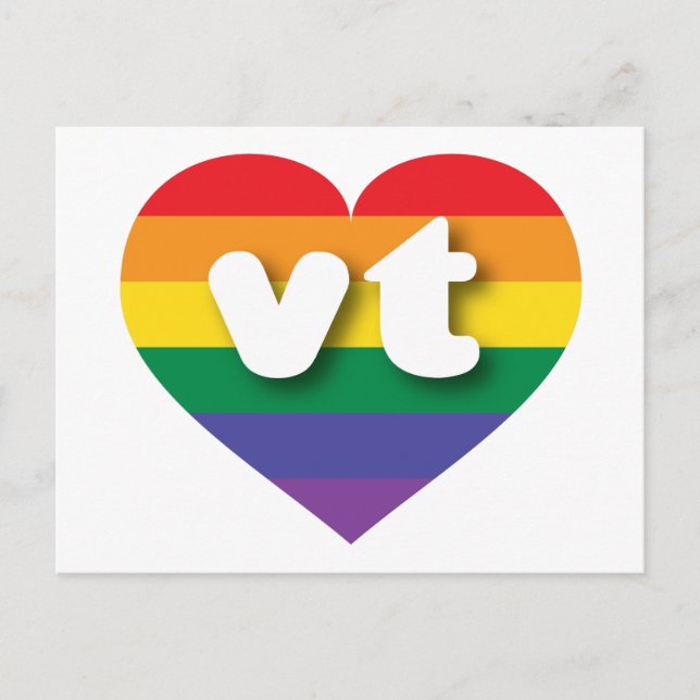 I Liebe Vermont Rainbow Heart Postkarte (Vorderseite)