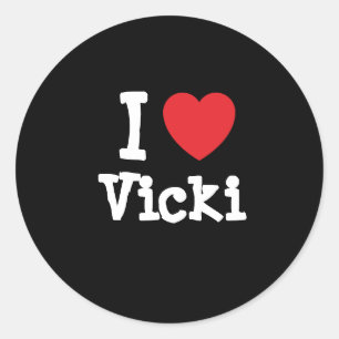 I Liebe Vicki Herz T - Shirt Runder Aufkleber