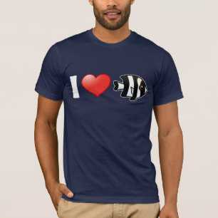 I Liebe Vier Streifen Damselfish T-Shirt