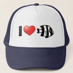 I Liebe Vier Streifen Damselfish Truckerkappe
