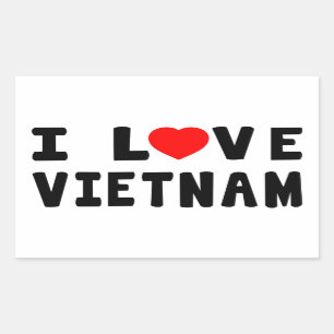 I Liebe Vietnam Rechteckiger Aufkleber