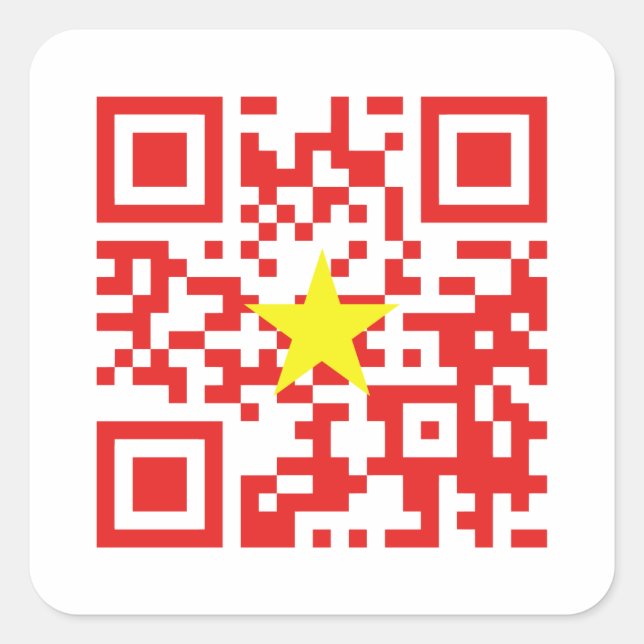 I Liebe Vietnam (Tôi Yêu Viraflot Nam) Flaggencode Quadratischer Aufkleber (Vorderseite)