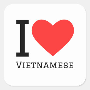 I Liebe Vietnamesisch Quadratischer Aufkleber