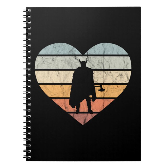 I Liebe Viking Warrior mit Ax Notizblock (Vorderseite)
