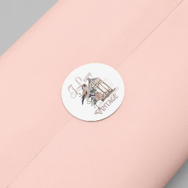 I LIEBE VINTAG RUNDER AUFKLEBER