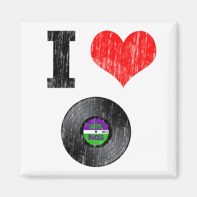 I Liebe Vinyl-Platten Magnet (Vorne)