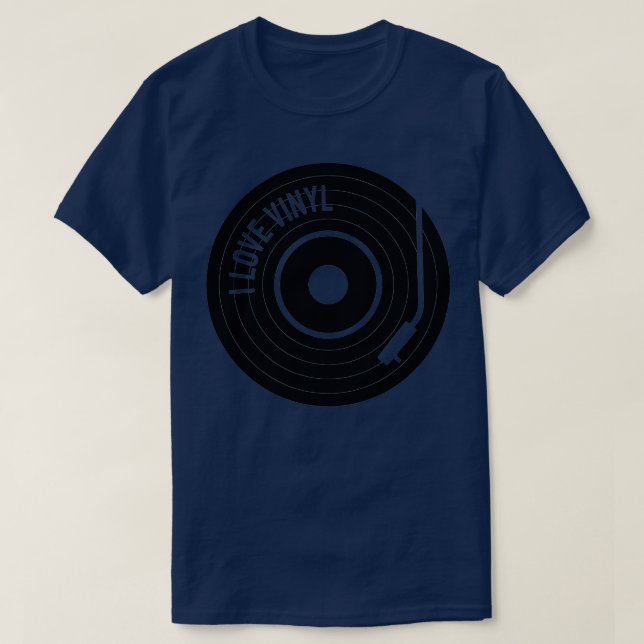 I Liebe Vinyl Record Player T-Shirt (Design vorne)