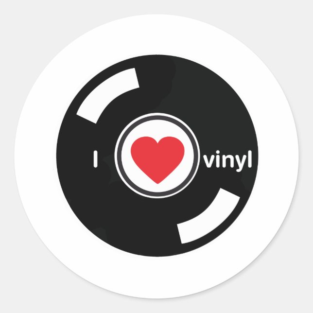 I Liebe Vinyl Runder Aufkleber (Vorderseite)