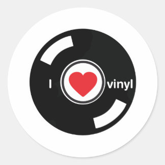 I Liebe Vinyl Runder Aufkleber
