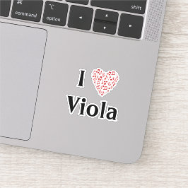 I Liebe Viola Alto Clef Rotes Herz Musiknoten Aufkleber