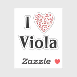 I Liebe Viola Alto Clef Rotes Herz Musiknoten Aufkleber