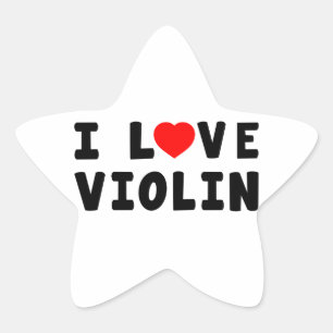 I Liebe Violin Stern-Aufkleber