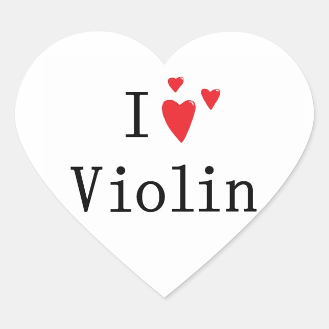 I Liebe-Violine Herz-Aufkleber (Vorderseite)