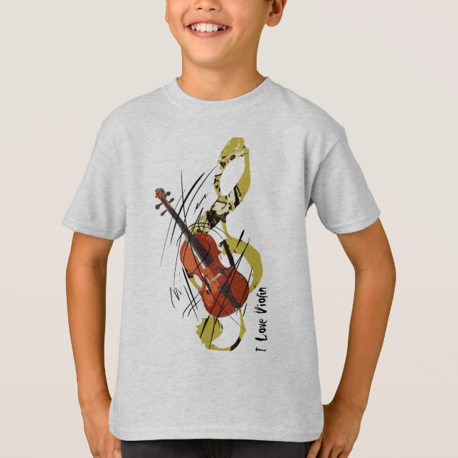I Liebe-Violine T-Shirt (Vorderseite)