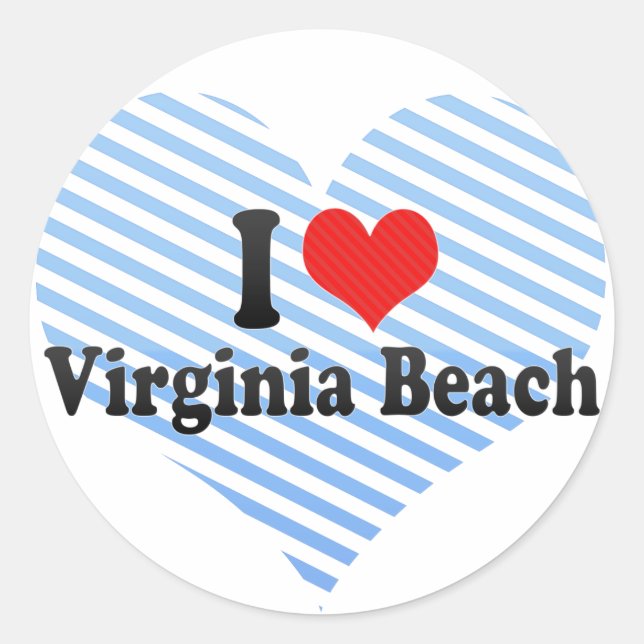 I Liebe Virginia Beach Runder Aufkleber (Vorderseite)