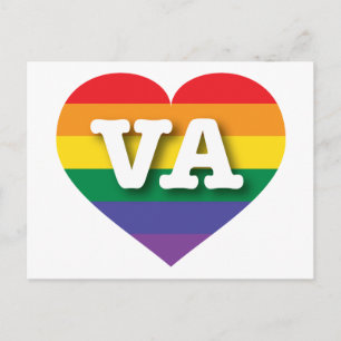 I Liebe Virginia Rainbow Heart Postkarte