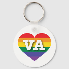 I Liebe Virginia Rainbow Heart Schlüsselanhänger