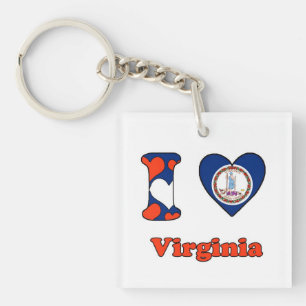 I Liebe Virginia Schlüsselanhänger