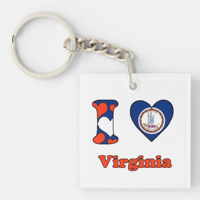 I Liebe Virginia Schlüsselanhänger (Vorderseite)